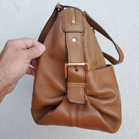 Michael Kors Large Pebbled Leather Satchel Purse Shoulder Bag - Picture 3 of 13